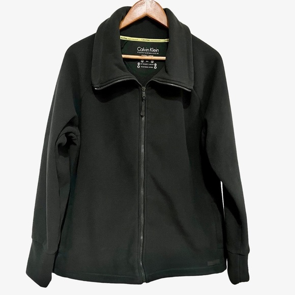 Calvin Klein Performance  Fleece Full Zip Sweater Size XL Unisex Dark Green - Picture 1 of 8